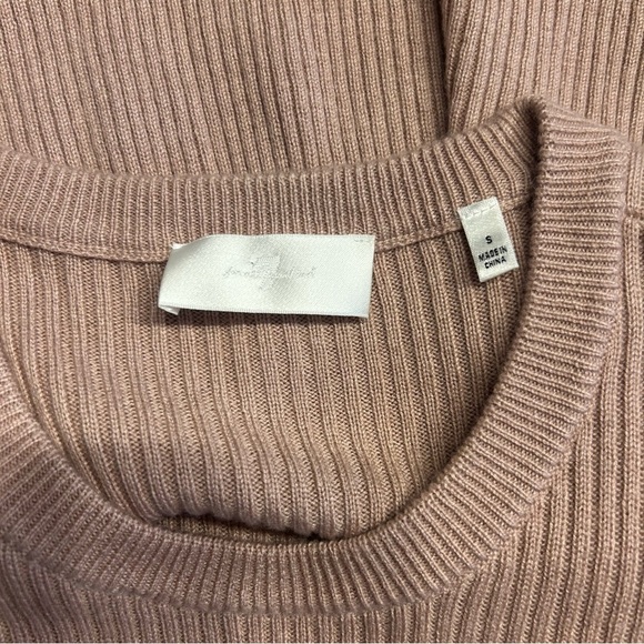 7 for All Mankind Pink Long Sleeve Ribbed Sweater with Puffy Shoulders, Size S - Picture 11 of 13